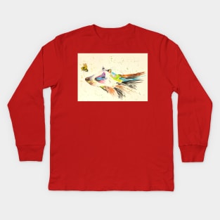 Colourful Badger and a Bumble bee Kids Long Sleeve T-Shirt